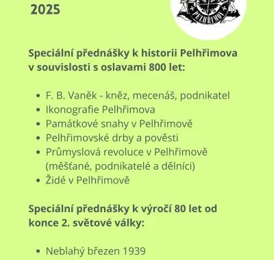 Speciální přednášky pro školy na jaro 2025