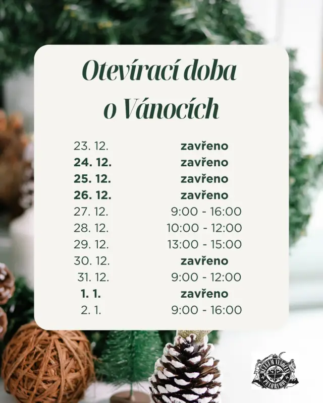 Vánoční otevírací doba 2024